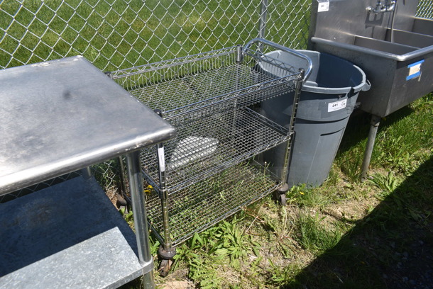Metro Style 3 Tier Chrome Finish Cart on Casters with Handle - Image 2 of 4