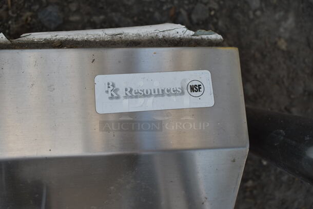 BK Resources Stainless Steel Commercial Single Bay Wall Mount Sink w/ Faucet and Handles.  - Image 6 of 6