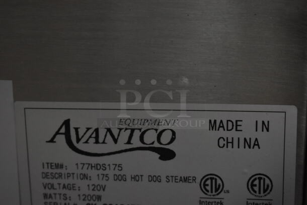 BRAND NEW SCRATCH AND DENT! 2023 Avantco 177HDS175 Stainless Steel Commercial Countertop 175 Dog Hot Dog Steamer. 120 Volts, 1 Phase. Tested and Powers On But Does Not Get Warm - Image 7 of 8