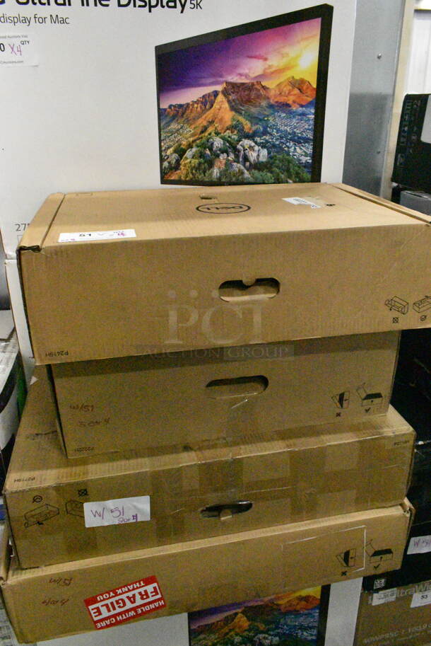 4 IN ORIGINAL BOX! Items Including Dell P2419H Monitor, Dell P2222H Monitor, Dell P2719H Monitor, Dell P2422HE Monitor. 4 Times Your Bid!  - Image 1 of 12