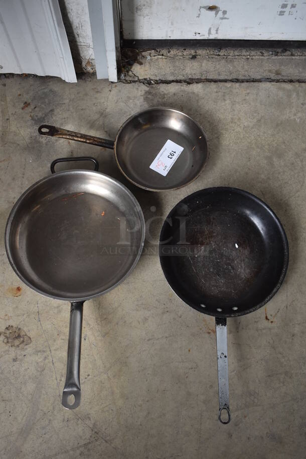 3 Various Metal Skillets. Includes 18x10x2. 3 Times Your Bid!