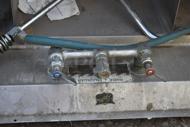 Duke Stainless Steel Commercial 3 Bay Sink w/ Dual Drain Boards. Missing 3 Legs. Bays 16x21x14. Drain Boards 16x22 - Image 5 of 8