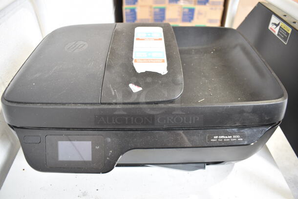 Metal 4 Tier Shelving Unit w/ Brother Printer and HP OfficeJet 3830 Printer.  - Image 7 of 11