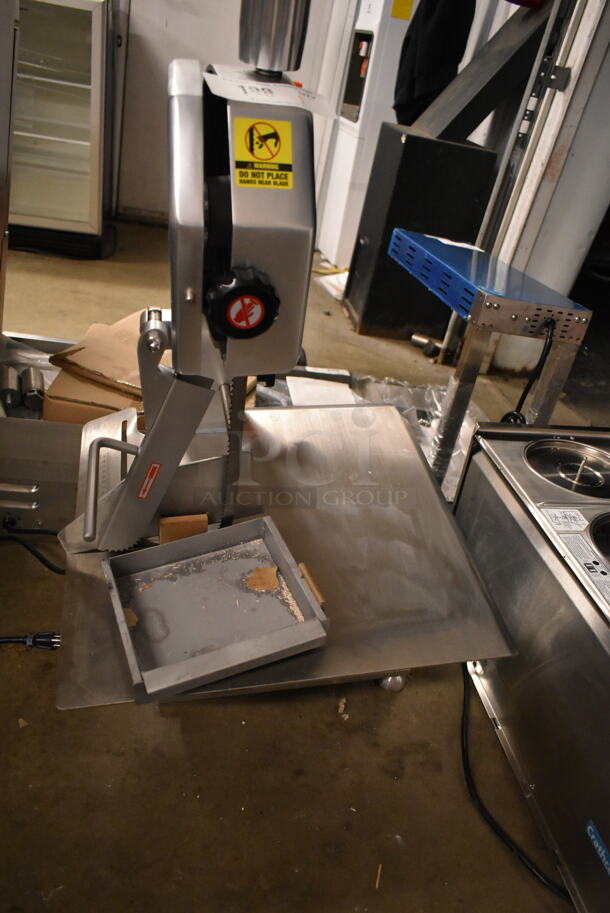 BRAND NEW SCRATCH AND DENT! Backyard Pro 554BSSW65AL Stainless Steel Commercial Butcher Series 65" Blade Countertop Vertical Band Meat Saw. 115 Volts, 1 Phase. Tested and Does Not Power On
 - Image 2 of 5