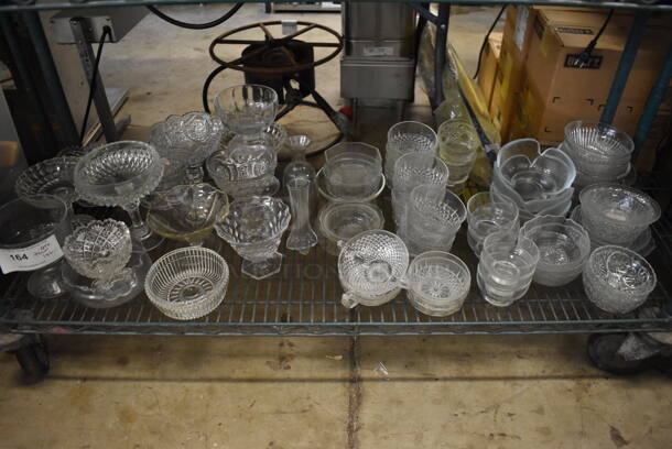 ALL ONE MONEY! Tier Lot of Various Items Including Glass Bowls, Glass Footed Bowls - Image 2 of 6