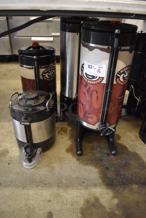 4 Black Poly Coffee Satellite Dispensers Including Bunn TF Server. 10x12x26, 10x12x20, 10x12x13. 4 Times Your Bid! - Image 2 of 8