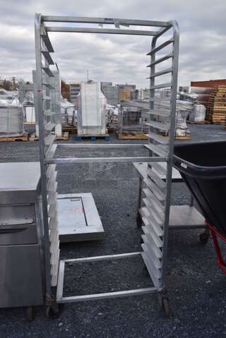 Metal Commercial Pan Transport Rack on Commercial Casters. 28x18x70