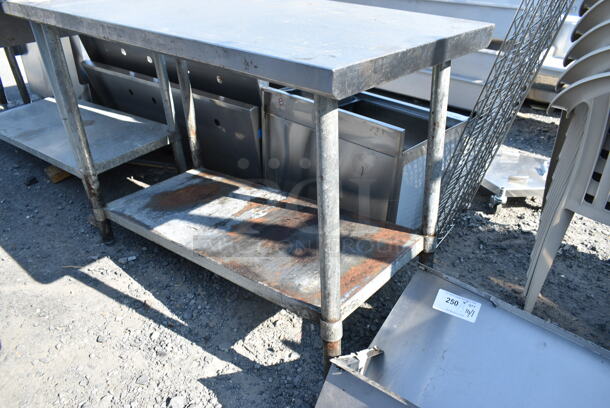 Stainless Steel Table w/ Metal Under Shelf.  - Image 2 of 4
