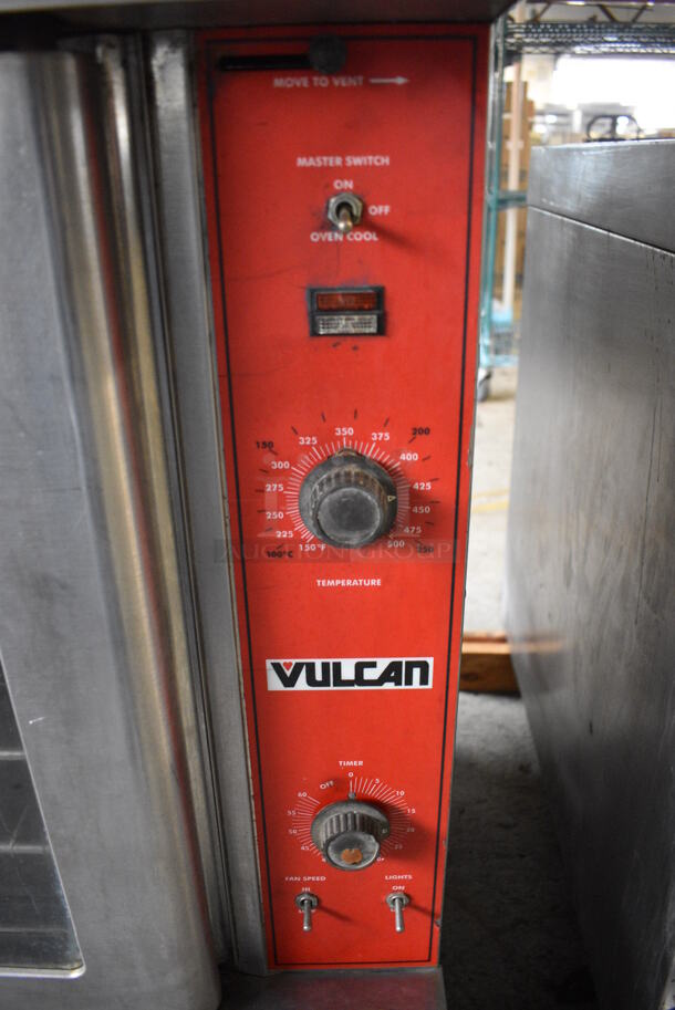 Vulcan Stainless Steel Commercial Electric Powered Full Size Convection Oven w/ View Through Doors, Metal Oven Racks and Thermostatic Controls on Commercial Casters. 208-240 Volts, 1 Phase. 40x31x40 - Image 3 of 5