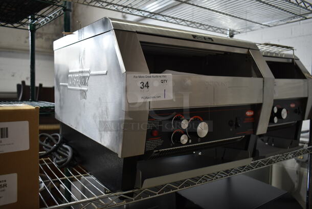 BRAND NEW SCRATCH AND DENT! Hatco TQ-1800H Stainless Steel Commercial Countertop Toast Qwik Conveyor Toaster - 3" Opening. 208 Volts, 1 Phase.  - Image 3 of 6