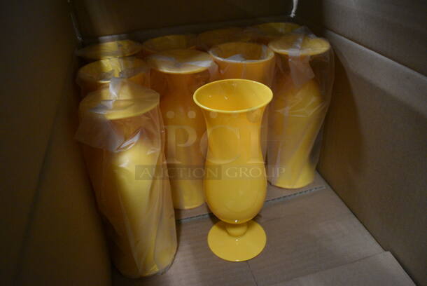 ALL ONE MONEY! Lot of 10 Yellow Poly Hurricane Beverage Glasses. 3x3x8 - Image 3 of 4