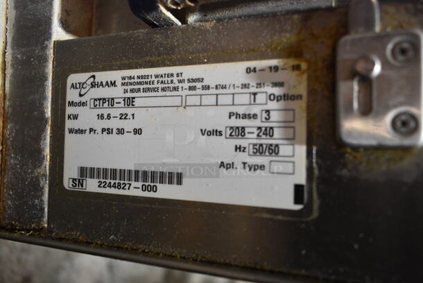 2018 Alto Shaam CTP10-10E Stainless Steel Commercial Electric Powered Convection Oven. 208-240 Volts, 3 Phase.  - Image 5 of 5