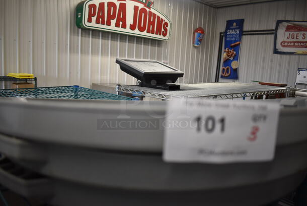 3 Gray Poly Trash Can Lids. 22.5x22.5x2.5. 3 Times Your Bid! - Image 2 of 3