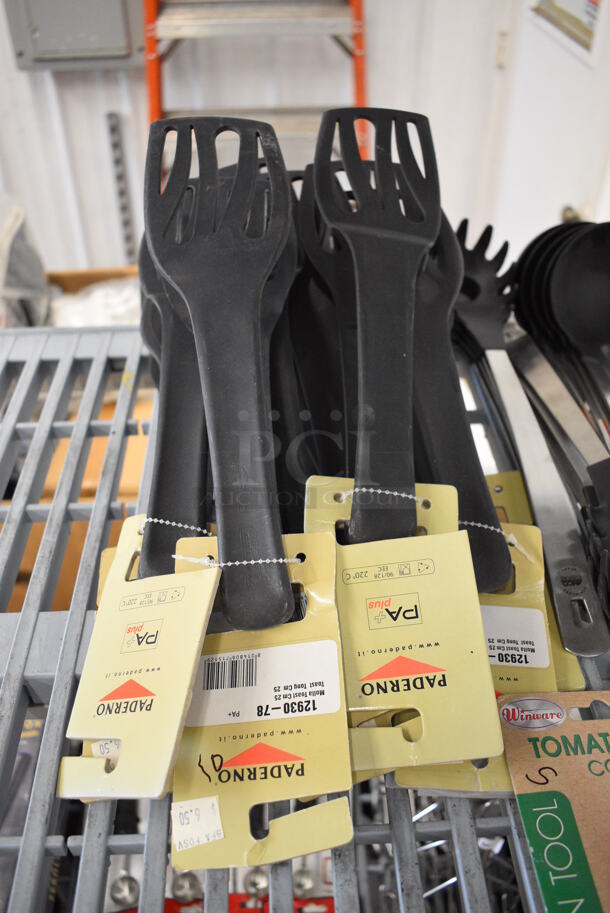 ALL ONE MONEY! BRAND NEW! Lot of 10 Poly Spatulas, 7 Pasta Forks, 5 Soup Ladles, 11 Straining Serving Spoons, 9 Steak Forks, 15 Strainers, 5 Serving Spoons, 5 Tomato Stemmers and 5 Salad Choppers - Image 2 of 7