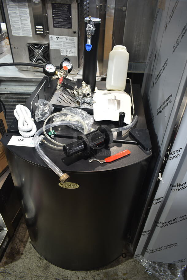LIKE NEW! Nostalgia KRS-2100 Metal Direct Draw Kegerator w/ Beer Tower, Coupler and Keg on Commercial Casters. 115 Volts, 1 Phase. Tested and Working! - Image 2 of 12