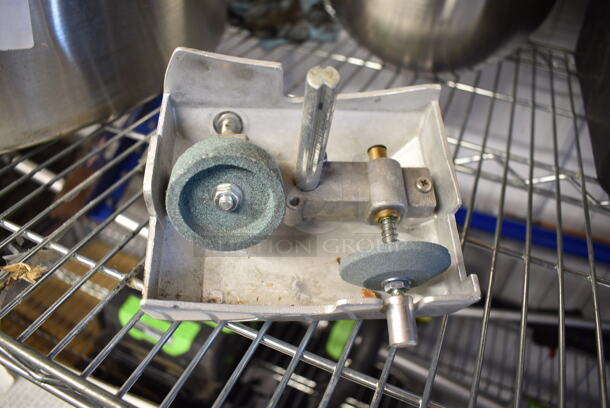 2 Metal Items; Meat Slicer Sharpening Blade and Metal Cotton Candy Machine Bowl. 2 Times Your Bid! - Image 4 of 5