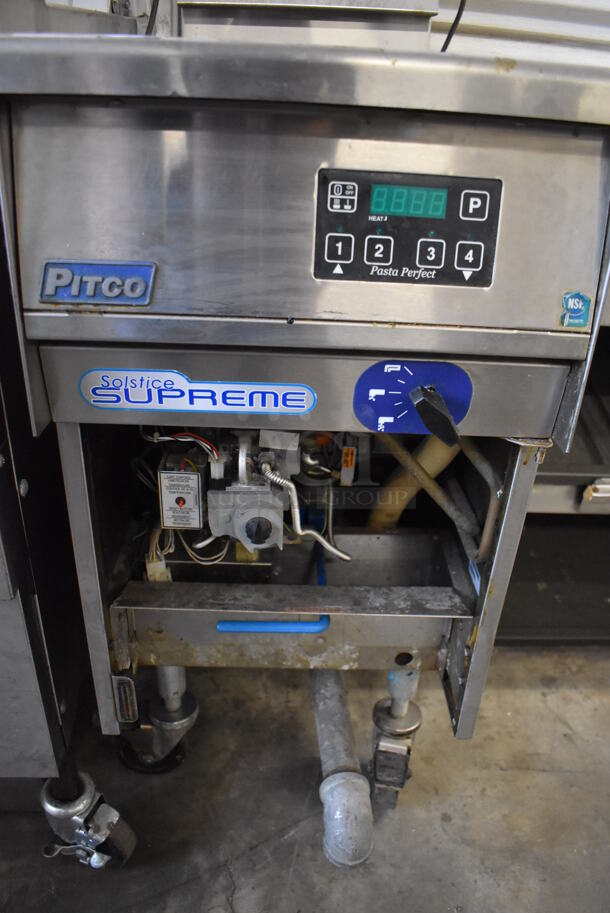 Pitco Frialator Solstice Supreme Stainless Steel Commercial Floor Style Pasta Cooker on Commercial Casters. 15.5x35x48 - Image 4 of 6