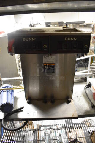 Bunn Stainless Steel Commercial Countertop Coffee Machine w/ Hot Water Dispenser. 120/240 Volts, 1 Phase. 16x18x23.5. Item Was in Working Condition on Last Day of Business. (kitchen)