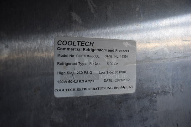 Cooltech CUSTOM-36GL Stainless Steel Commercial 2 Door Cooler Merchandiser. 120 Volts, 1 Phase. 36x24x43. Tested and Working! - Image 5 of 6