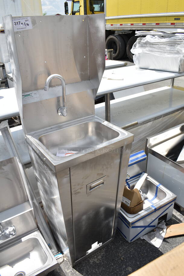 BRAND NEW SCRATCH AND DENT! Regency 600HS17FPB Hands Free Hand Sink with Pedestal Base - Image 2 of 6
