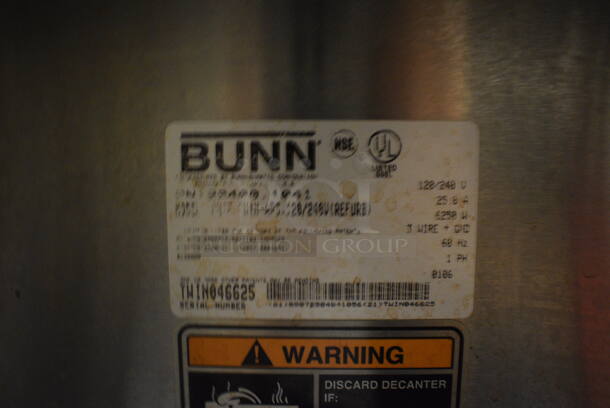 Bunn Stainless Steel Commercial Countertop Coffee Machine w/ Hot Water Dispenser. 120/240 Volts, 1 Phase. 16x18x23.5. Item Was in Working Condition on Last Day of Business. (kitchen) - Image 4 of 6