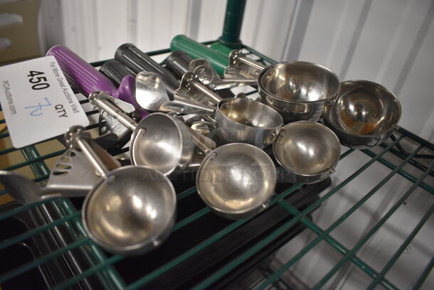 7 Various Metal Scoopers. Includes 8". 7 Times Your Bid! - Image 2 of 2