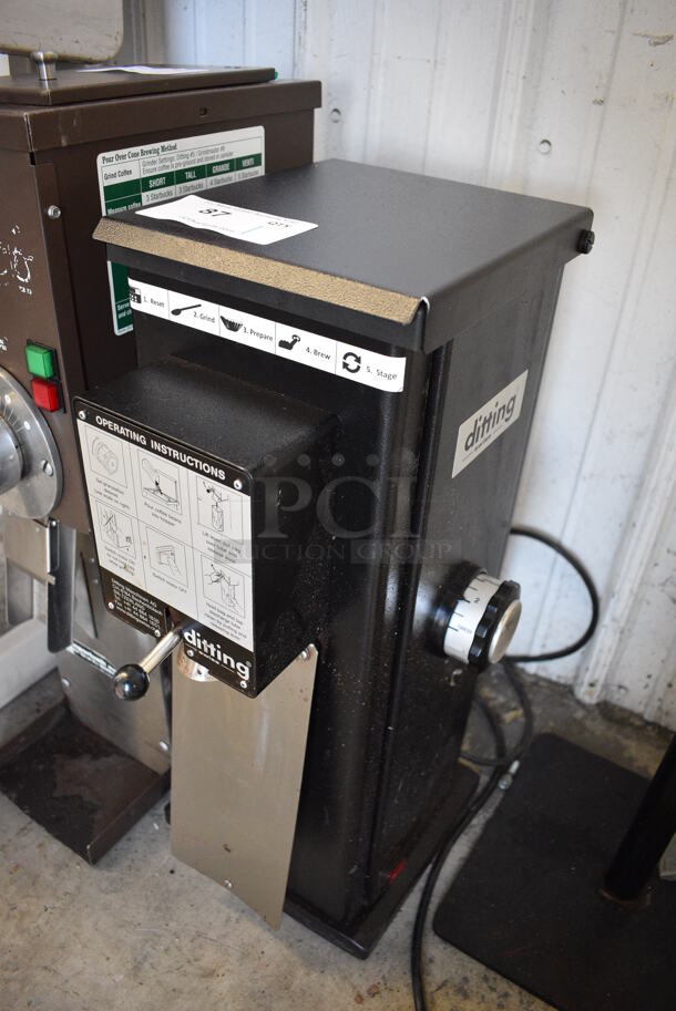 Ditting KR 1203 Metal Commercial Countertop Espresso Bean Grinder. 120 Volts, 1 Phase. 12x13x25. Tested and Working! - Image 3 of 5