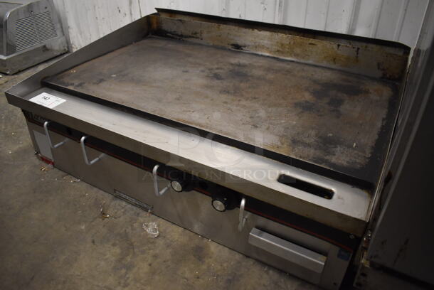APW Wyott Stainless Steel Commercial Countertop Natural Gas Powered Flat Top Griddle. 36x26x12 - Image 3 of 6
