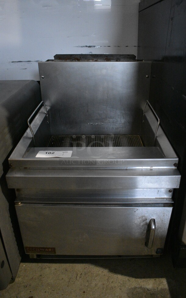 Cecilware Model GF-20 Stainless Steel Commercial Countertop Natural Gas Powered Deep Fat Fryer. 45,000 BTU. 18x22x26