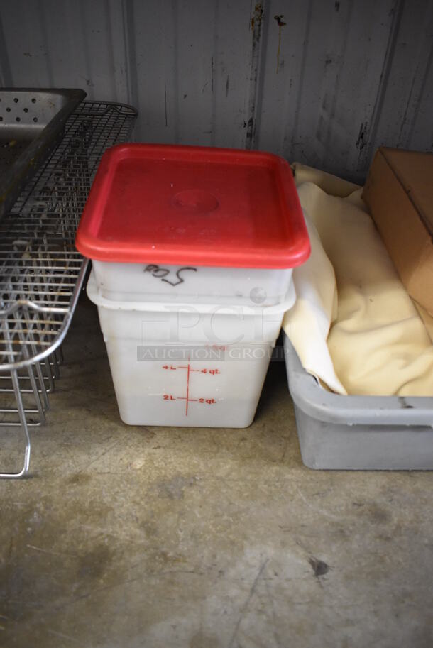 ALL ONE MONEY! Lot of Various Items Including Poly Bins, Metal Racks, Cutting Board Rack and Bus Bin - Image 5 of 6