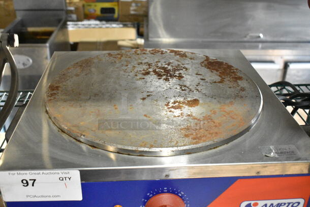 2016 Ampto MPE Stainless Steel Commercial Countertop Electric Powered Single Burner Hot Plate Range. 120 Volts, 1 Phase.  - Image 2 of 4