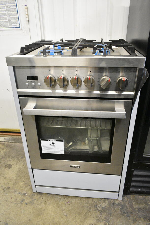 BRAND NEW SCRATCH AND DENT! 2023 Galanz GL1FR24ASSAGN Stainless Steel Natural Gas Powered 4 Burner Range w/ Oven. - Image 2 of 6