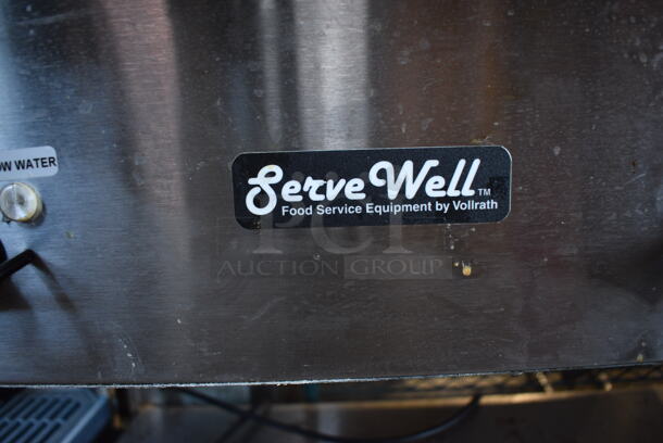 Vollrath Serve Well Stainless Steel Commercial Electric Powered 4 Bay Steam Well w/ Cutting Board and Under Shelf on Commercial Casters. 60x30x36. Tested and Working! - Image 6 of 9