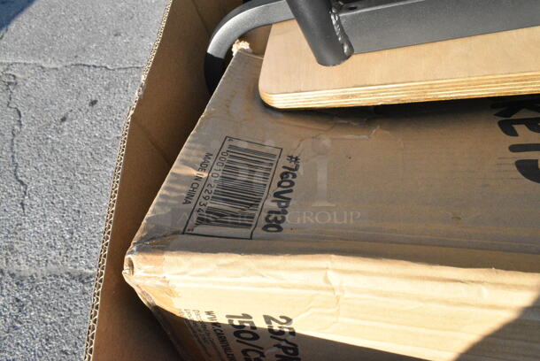 18 BRAND NEW Boxes Including 760VP130 Carnival King 130 oz. Popcorn Bucket - 150/Case, Dart 85MFPPHT3 ProPlanet 8 5/16" x 8" x 3" White Mineral-Filled 3 Compartment Hinged Lid Takeout Container. 18 Times Your Bid!  - Image 2 of 12