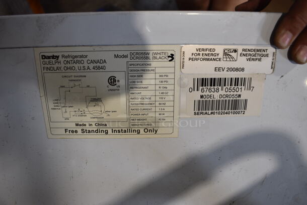Danby Model DCR055W Mini Cooler. 115 Volts, 1 Phase. 18x18x19.5. Tested and Powers On But Does Not Get Cold - Image 4 of 4