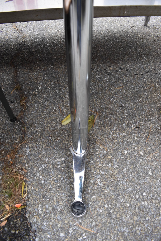 2 Brown Table on 2 Metal Table Bases. 36x18x29. 2 Times Your Bid! - Image 5 of 7