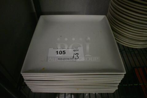 13 White Ceramic Square Plates. 10x10x0.5. 13 Times Your Bid! (kitchen)