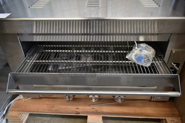 BRAND NEW SCRATCH AND DENT! Cooking Performance Group CPG 351S36SBN Stainless Steel Commercial Natural Gas Powered Salamander Broiler Cheese Melter. 36,000 BTU. Tested and Working! - Image 6 of 6