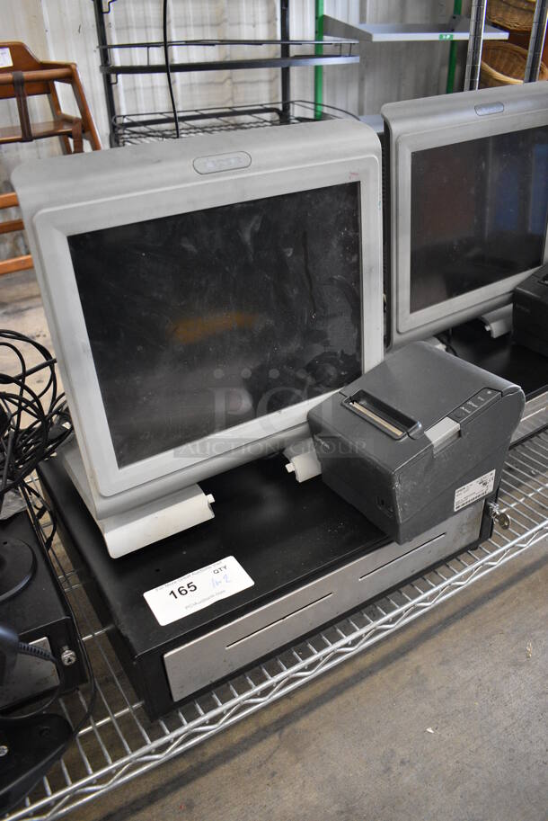 Par 15" POS System Monitor, Epson Model M244A Receipt Printer and Metal Cash Drawer - Image 2 of 6