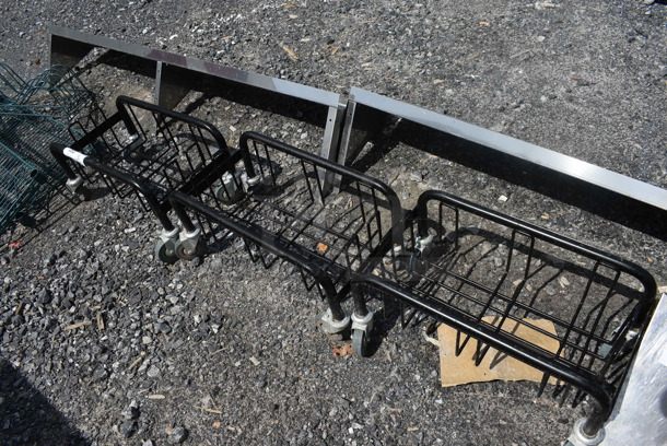 3 Black Wire Baskets on Commercial Casters. 19.5x10.5x10. 3 Times Your Bid! - Image 3 of 3