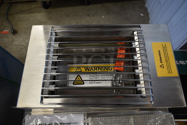 BRAND NEW SCRATCH AND DENT! 2022 Hoocoo IBG-18 Stainless Steel Commercial Countertop Electric Powered Barbecue BBQ Grill. 110 Volts, 1 Phase. Tested and Working! - Image 5 of 7