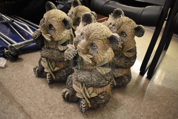 4 Panda Statues Eating Bamboo Stalks. 4 Times Your Bid! - Image 4 of 7