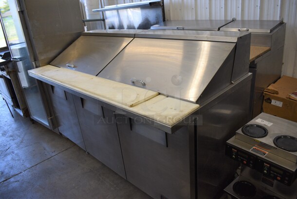 True Model TSSU-72-30M-B-ST Stainless Steel Commercial Sandwich Salad Prep Table Bain Marie Mega Top on Commercial Casters. 115 Volts, 1 Phase. 72x34x46. Tested and Powers On But Does Not Get Cold - Image 2 of 9