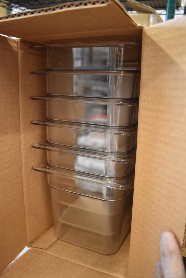 ALL ONE MONEY! Lot of 24 BRAND NEW IN BOX! Cambro Clear Poly 1/3 Size Drop In Bins. 1/3x6 - Image 2 of 3