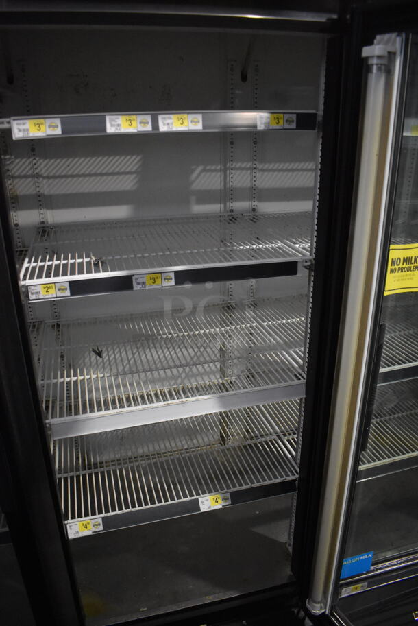 True GDM-72 Commercial Reach In Floor Style Triple Swing Glass Door Merchandiser Cooler In Black With Polycoated Racks. 115V/ 1 Phase Tested And Working - Image 5 of 7