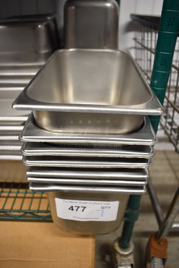 7 Stainless Steel 1/3 Size Drop In Bins. 1/3x6. 7 Times Your Bid!