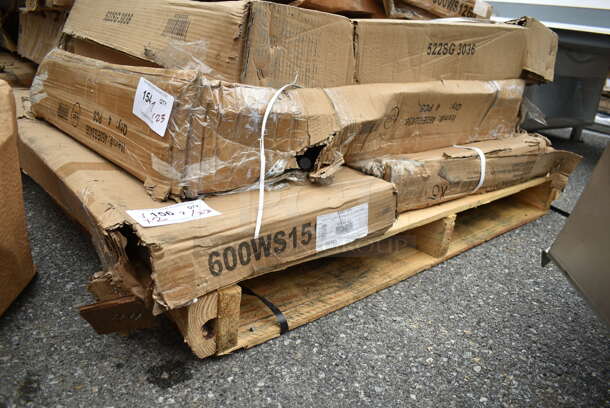 2 BRAND NEW SCRATCH AND DENT! Items; Regency 600WS1596 18 Gauge Stainless Steel 15" x 96" Solid Wall Shelf and Regency 460ECSC2448 NSF Chrome Wire Security Cage - 24" x 48" x 61". 2 Times Your Bid! May Be Missing Pieces.  - Image 2 of 4