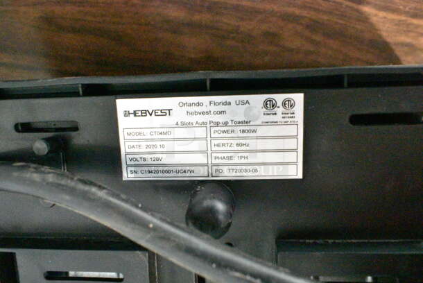 2020 Hebvest CT04MD Stainless Steel Countertop 4 Slot Toaster. 120 Volts, 1 Phase.  - Image 5 of 5