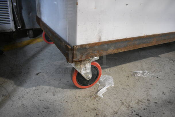 Galaxy Chest Freezer on Custom Cart w/ Commercial Casters. 61x29x39.5. Tested and Working! - Image 5 of 5