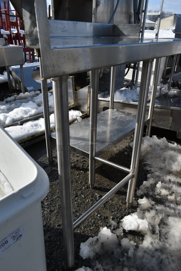 Stainless Steel Commercial L Shaped Table w/ Back Splash. - Image 4 of 4